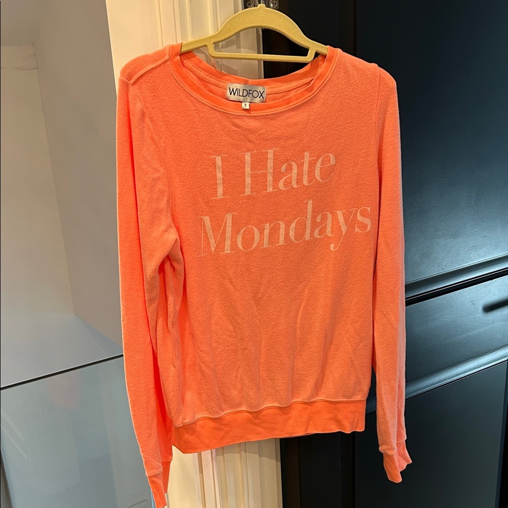 Wildfox Coral 'I Hate Mondays' Sweatshirt